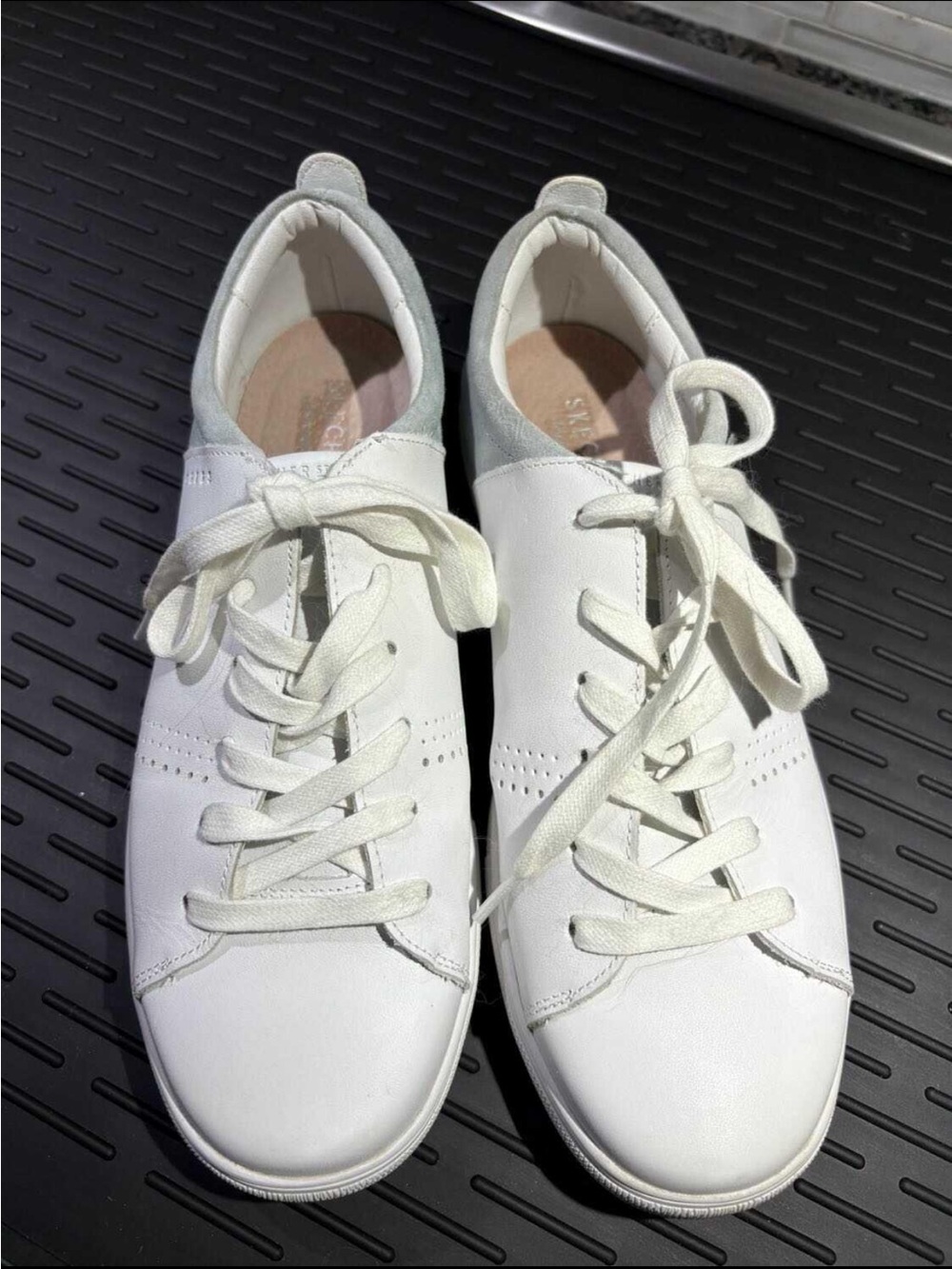 Skechers Women's White Lace-Up Perforated Casual Sneakers